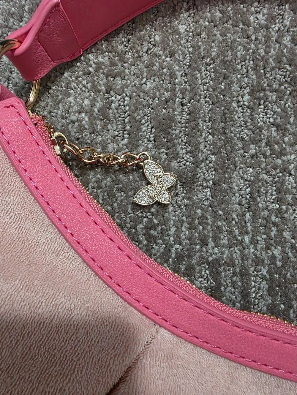 Juicy Couture Wingin' It Pink Terry Hobo Bag Trashy Y2K Bedazzled Princesscore